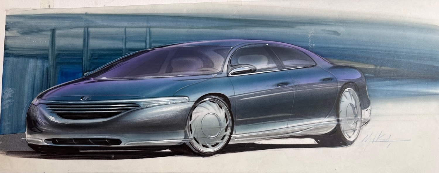 DEREK MILLSAP DRAWING MERCURY COUGAR (DARK BLUE) 1994