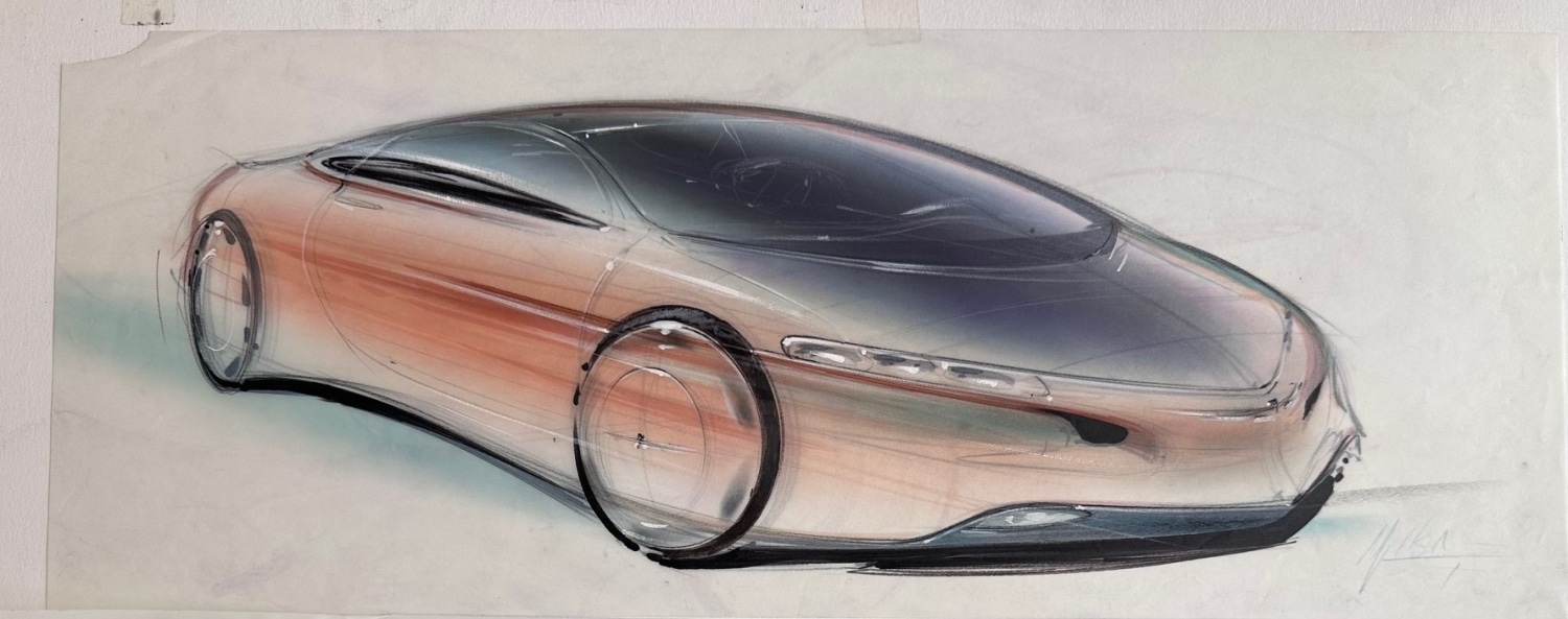 DEREK MILLSAP DRAWING FORD THUNDERBIRD (ORANGE) 1993